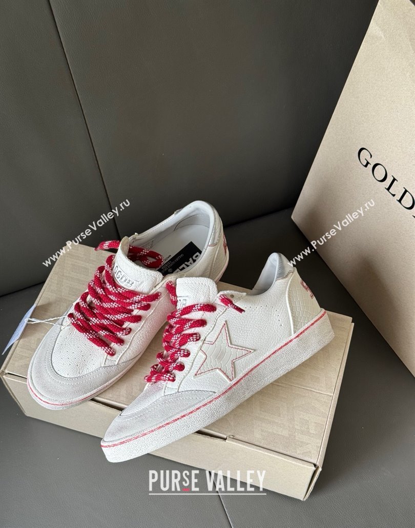Golden Goose Women Ball Star Sneakers LTD CNY in white leather with a lived-in effect 2025 (MD-250429039)