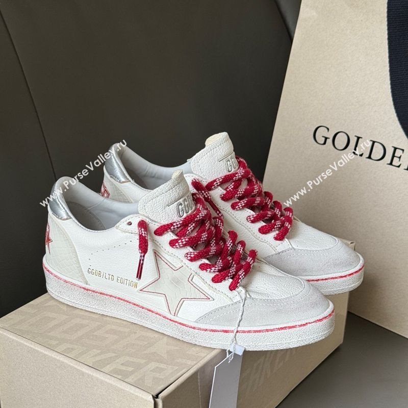 Golden Goose Women Ball Star Sneakers LTD CNY in white leather with a lived-in effect 2025 (MD-250429039)