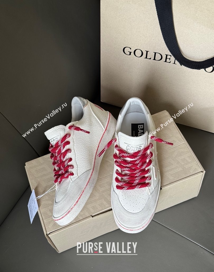 Golden Goose Women Ball Star Sneakers LTD CNY in white leather with a lived-in effect 2025 (MD-250429039)