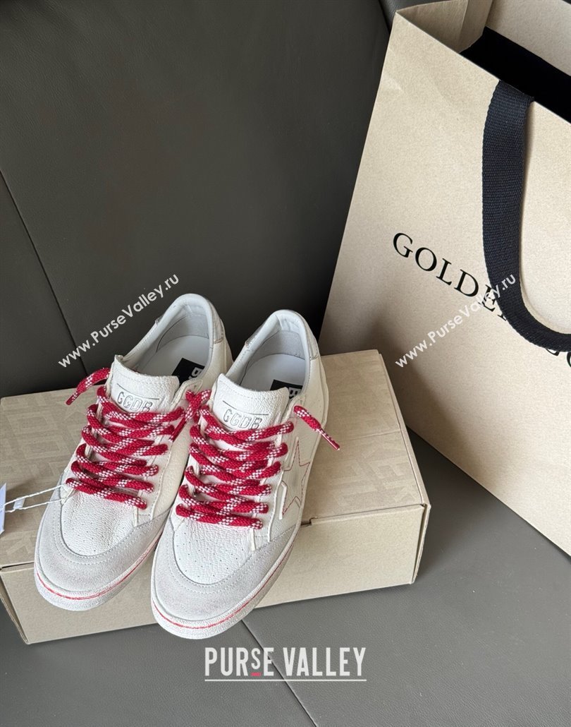 Golden Goose Women Ball Star Sneakers LTD CNY in white leather with a lived-in effect 2025 (MD-250429039)