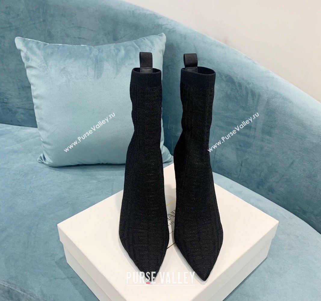 Balmain Knit Skye Ankle Boots 9.5cm with Monogram Black 4 2024 BM101002 (KER-241010113)