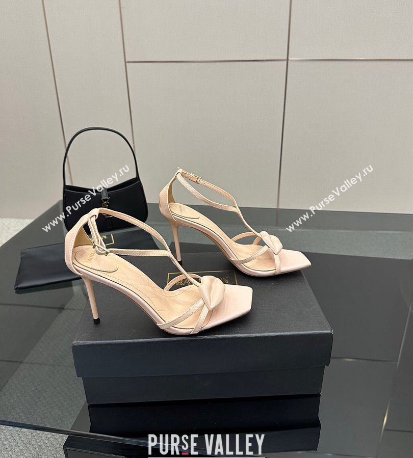 Balmain Lips High Heel Sandals 10.5cm in Patent Leather Nude 2025 (MD-250708119)