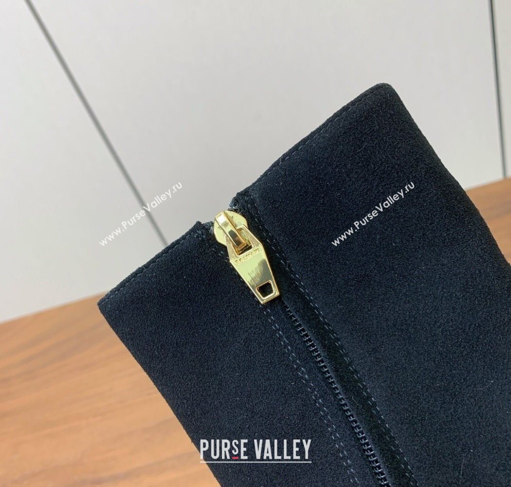 Balmain Suede and Patent Leather Heel Ankle Boots 6.5cm Black2 2025 1031 (MD-251031012)