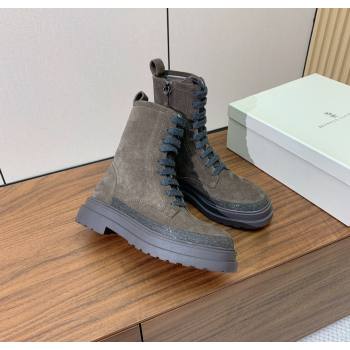 Brunello Cucinelli Suede Laced-up Ankle Boots Dark Camel 2025 BC120904 (HH-251209032)