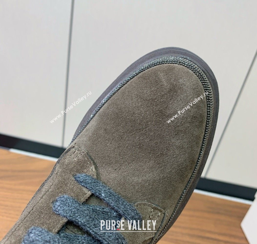 Brunello Cucinelli Suede Laced-up Ankle Boots Dark Camel 2025 BC120904 (HH-251209032)