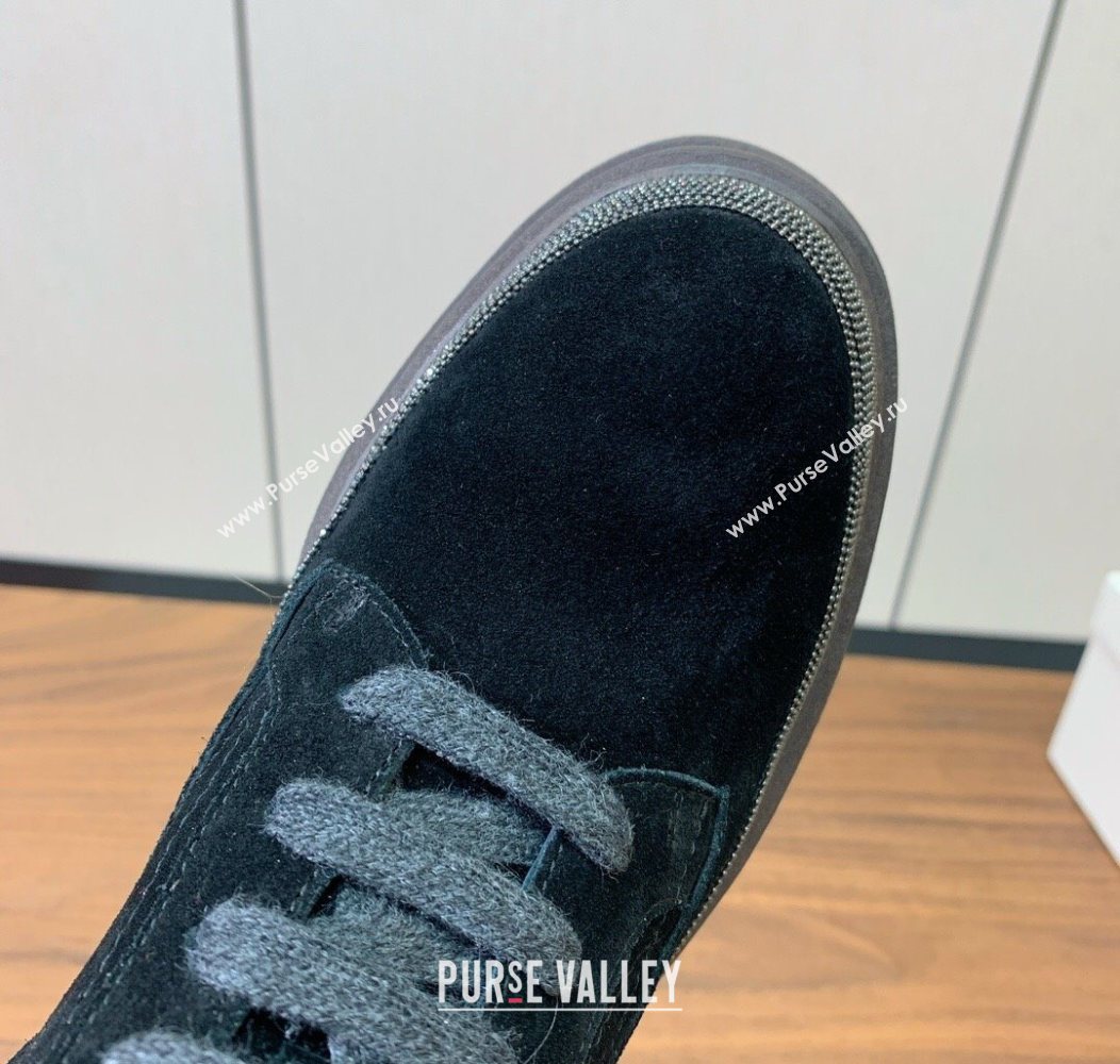 Brunello Cucinelli Suede Laced-up Ankle Boots Black 2025 BC120904 (HH-251209033)