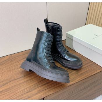 Brunello Cucinelli Leather Laced-up Ankle Boots Black 2025 BC120904 (HH-251209036)