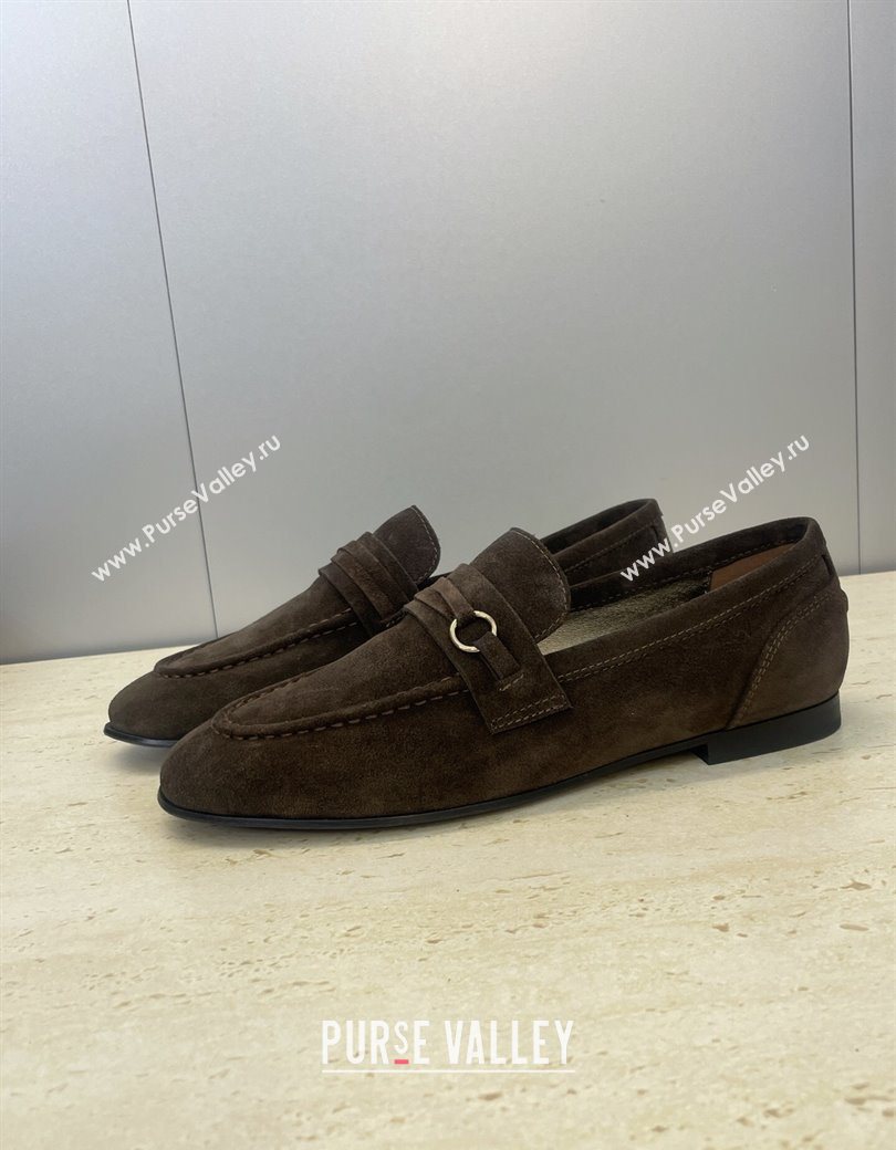 Brunello Cucinelli Suede Flat Loafers Dark Brown 2025 BC120905 (JC-251209038)