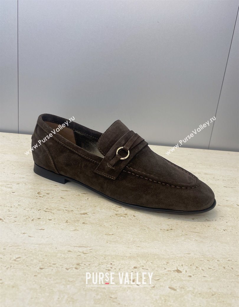 Brunello Cucinelli Suede Flat Loafers Dark Brown 2025 BC120905 (JC-251209038)