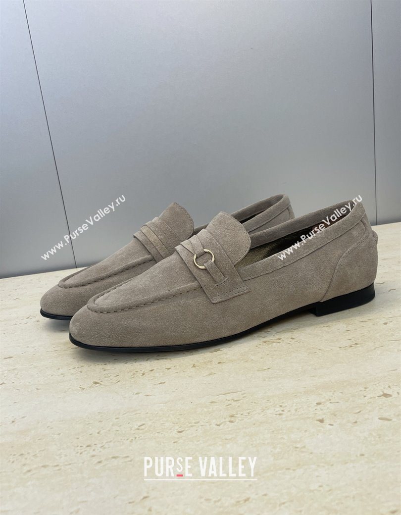 Brunello Cucinelli Suede Flat Loafers Grey 2025 BC120905 (JC-251209040)