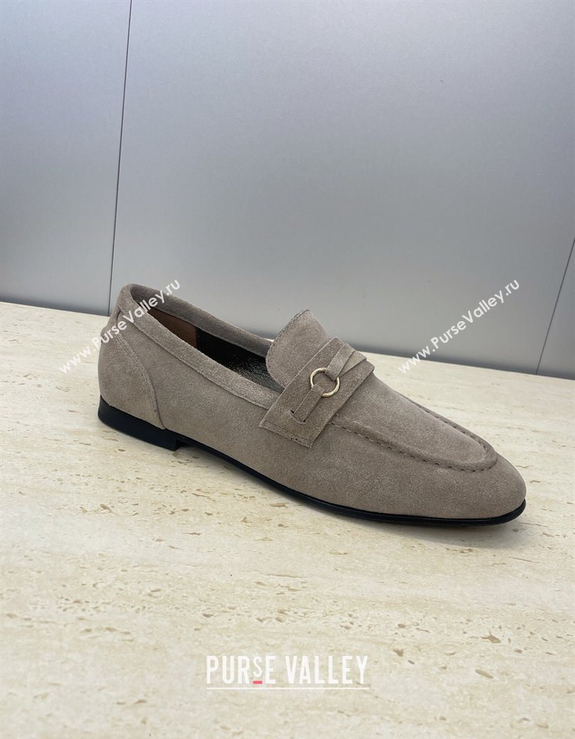 Brunello Cucinelli Suede Flat Loafers Grey 2025 BC120905 (JC-251209040)