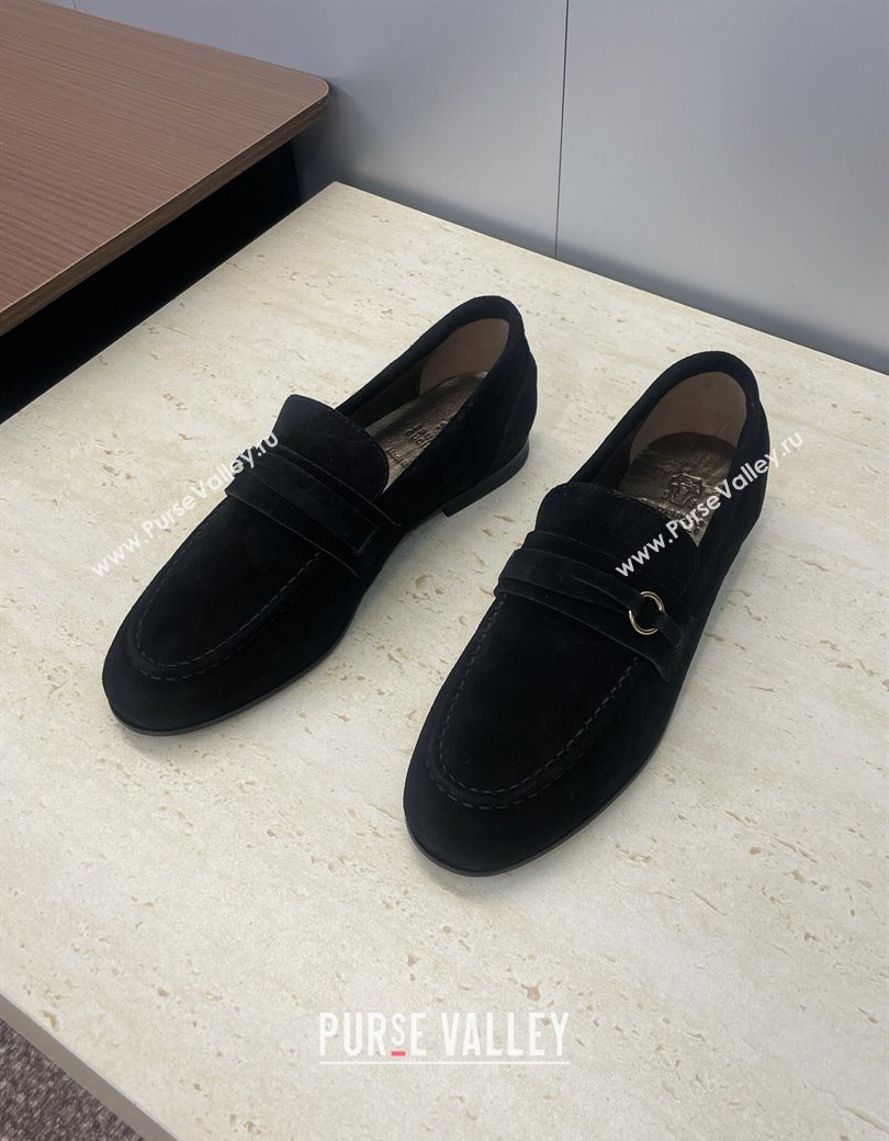 Brunello Cucinelli Suede Flat Loafers Black 2025 BC120905 (JC-251209042)