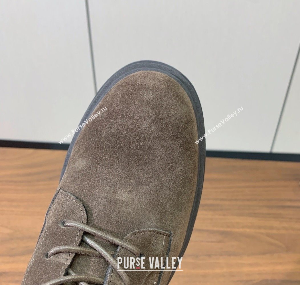 Brunello Cucinelli Suede Laced-up Ankle Boots Dark Brown 2025 BC120902 (HH-251209021)