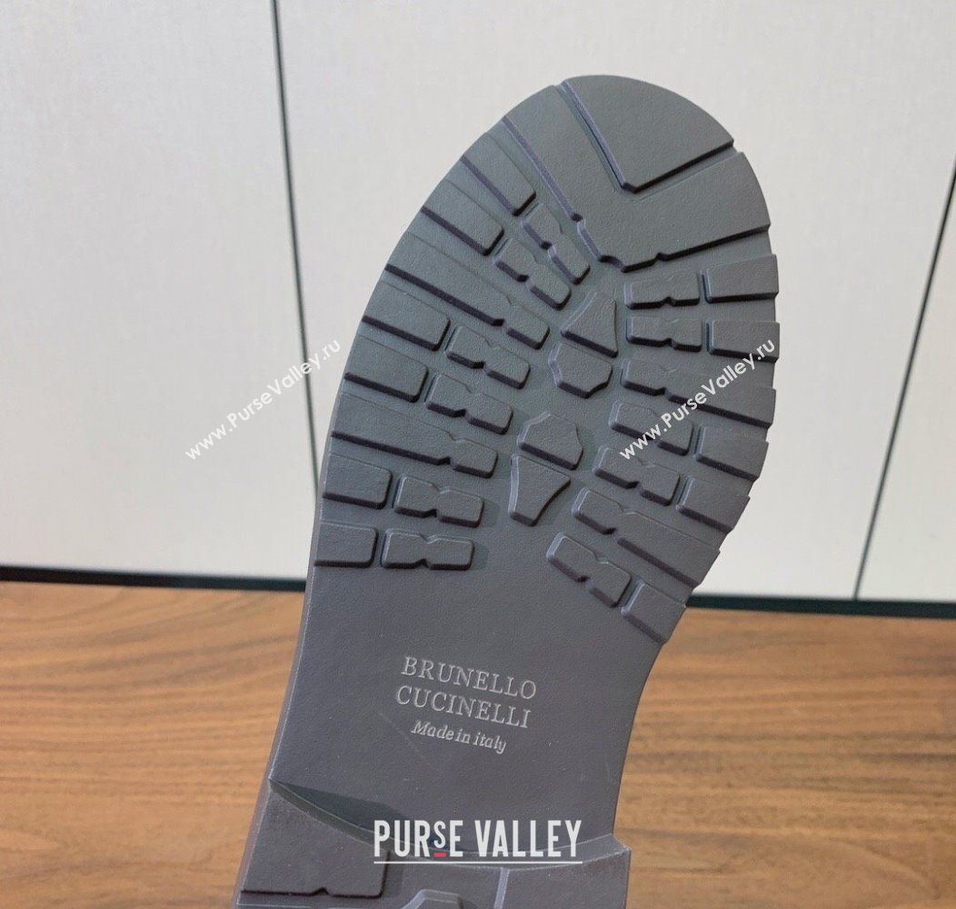 Brunello Cucinelli Suede Laced-up Ankle Boots Black 2025 BC120902 (HH-251209022)