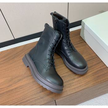 Brunello Cucinelli Leather Laced-up Ankle Boots Black 2025 BC120902 (HH-251209024)