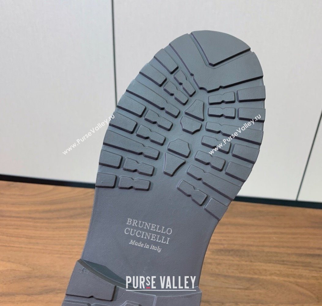 Brunello Cucinelli Leather Laced-up Ankle Boots Black 2025 BC120902 (HH-251209024)