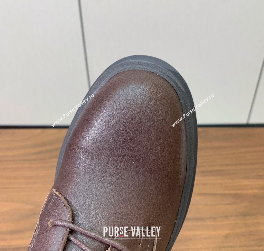 Brunello Cucinelli Leather Laced-up Ankle Boots Brown 2025 BC120902 (HH-251209025)