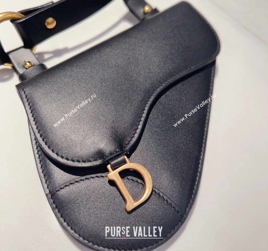 Dior Saddle Bag Belt in Calfskin Black/Brown 2024 0408 (99-240408128)
