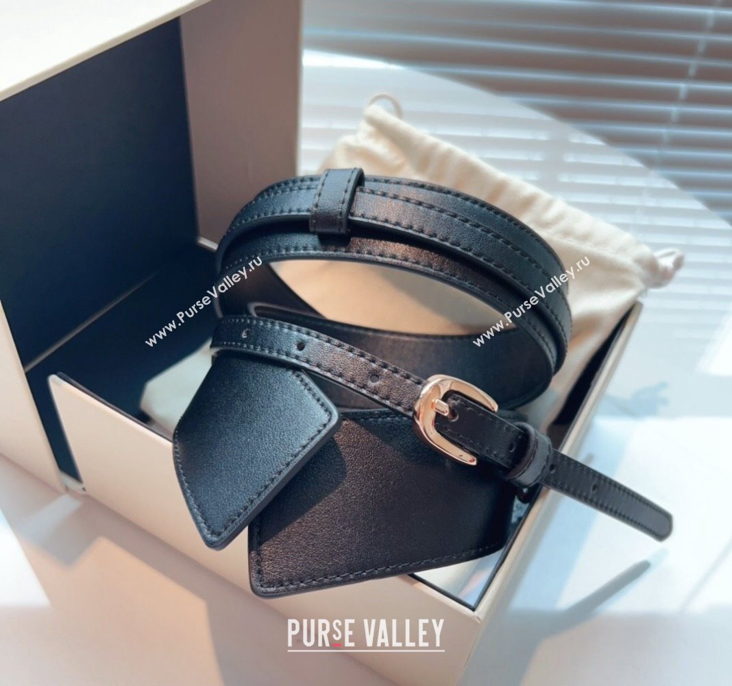 Loewe Wide Belt 7cm in Calfskin Leather Black 2024 0408 (99-240408063)