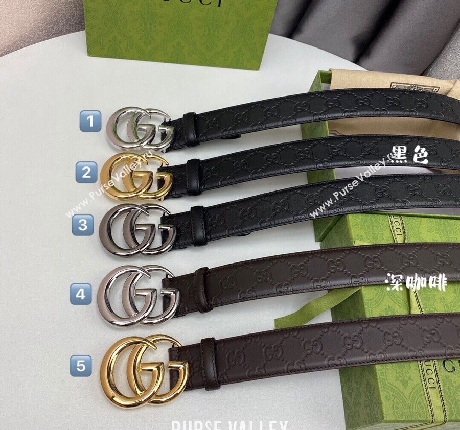 Gucci GG Leather Belt 4cm with GG Buckle 2024 040804 (99-240408085)