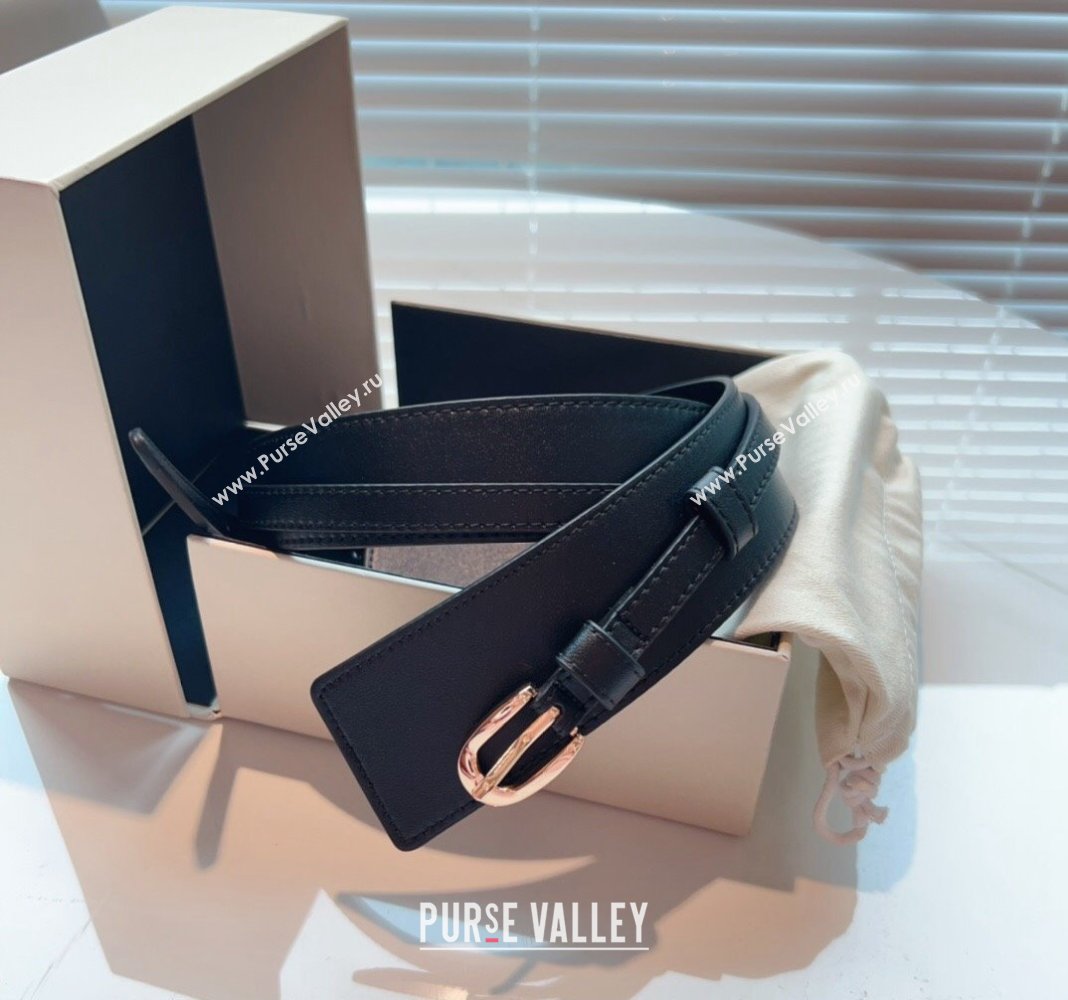 Loewe Wide Belt 7cm in Calfskin Leather Black 2024 0408 (99-240408063)