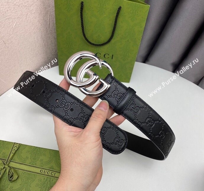 Gucci GG Leather Belt 4cm with GG Buckle 2024 040804 (99-240408085)
