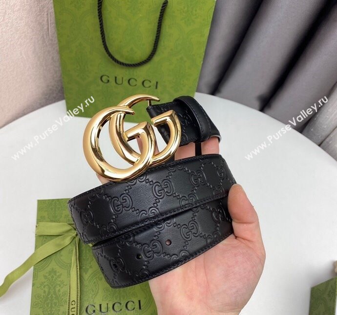 Gucci GG Leather Belt 4cm with GG Buckle 2024 040804 (99-240408085)