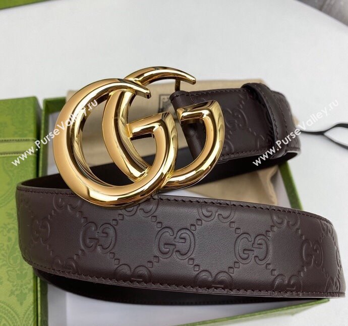 Gucci GG Leather Belt 4cm with GG Buckle 2024 040804 (99-240408085)