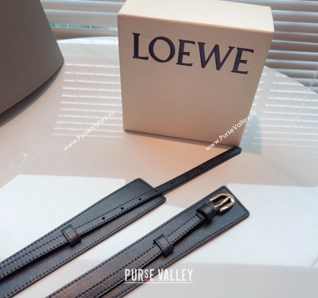Loewe Wide Belt 7cm in Calfskin Leather Black 2024 0408 (99-240408063)