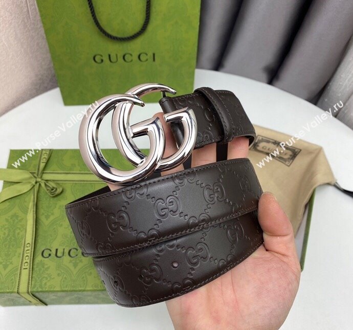 Gucci GG Leather Belt 4cm with GG Buckle 2024 040804 (99-240408085)