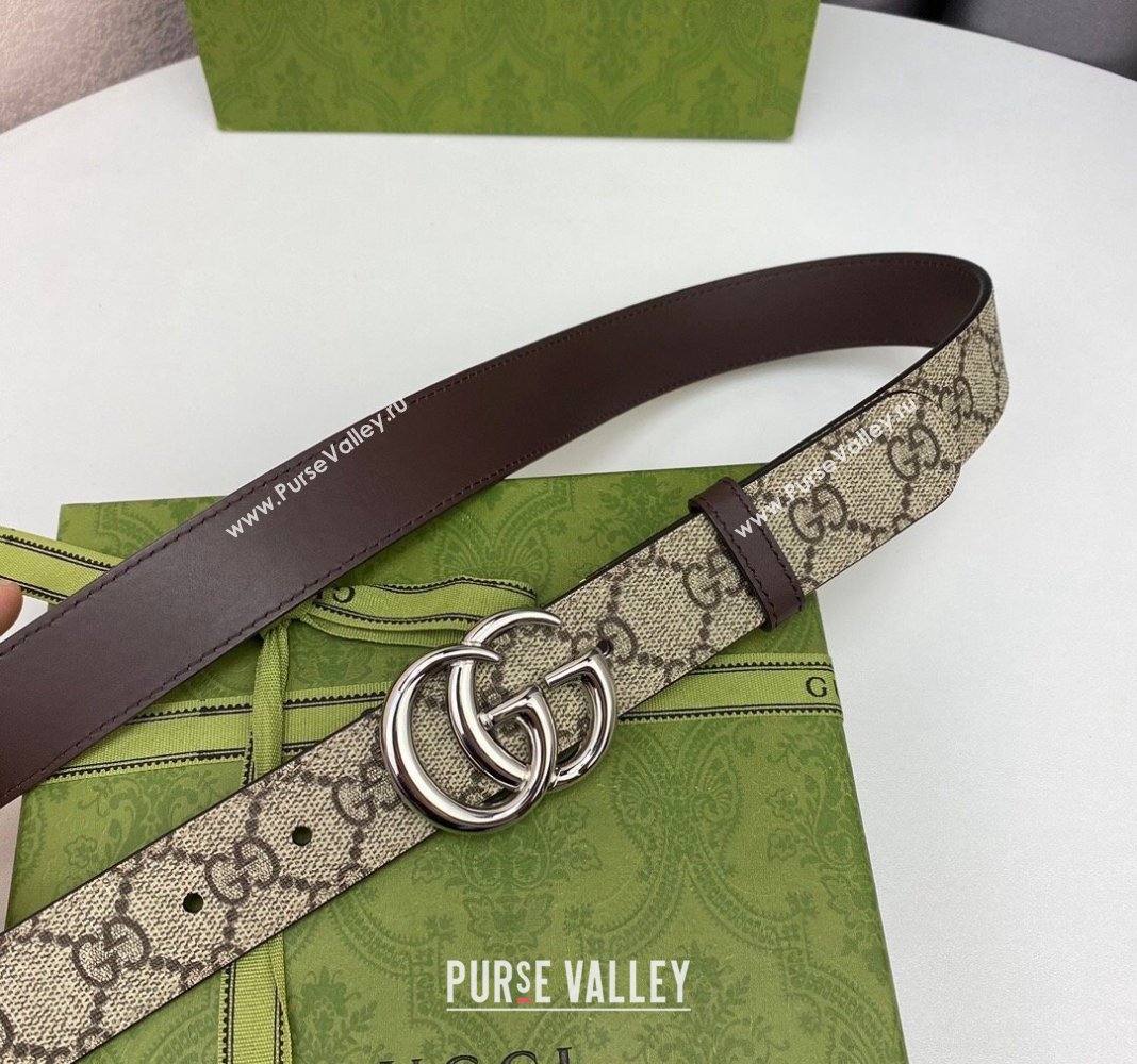 Gucci GG Canvas Belt 3cm with GG Buckle 2024 040802 (99-240408086)