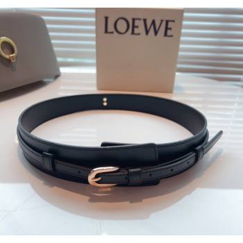 Loewe Wide Belt 7cm in Calfskin Leather Black 2024 0408 (99-240408063)