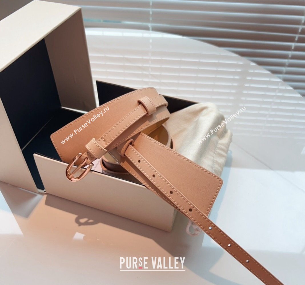 Loewe Wide Belt 7cm in Calfskin Leather Nude 2024 0408 (99-240408064)