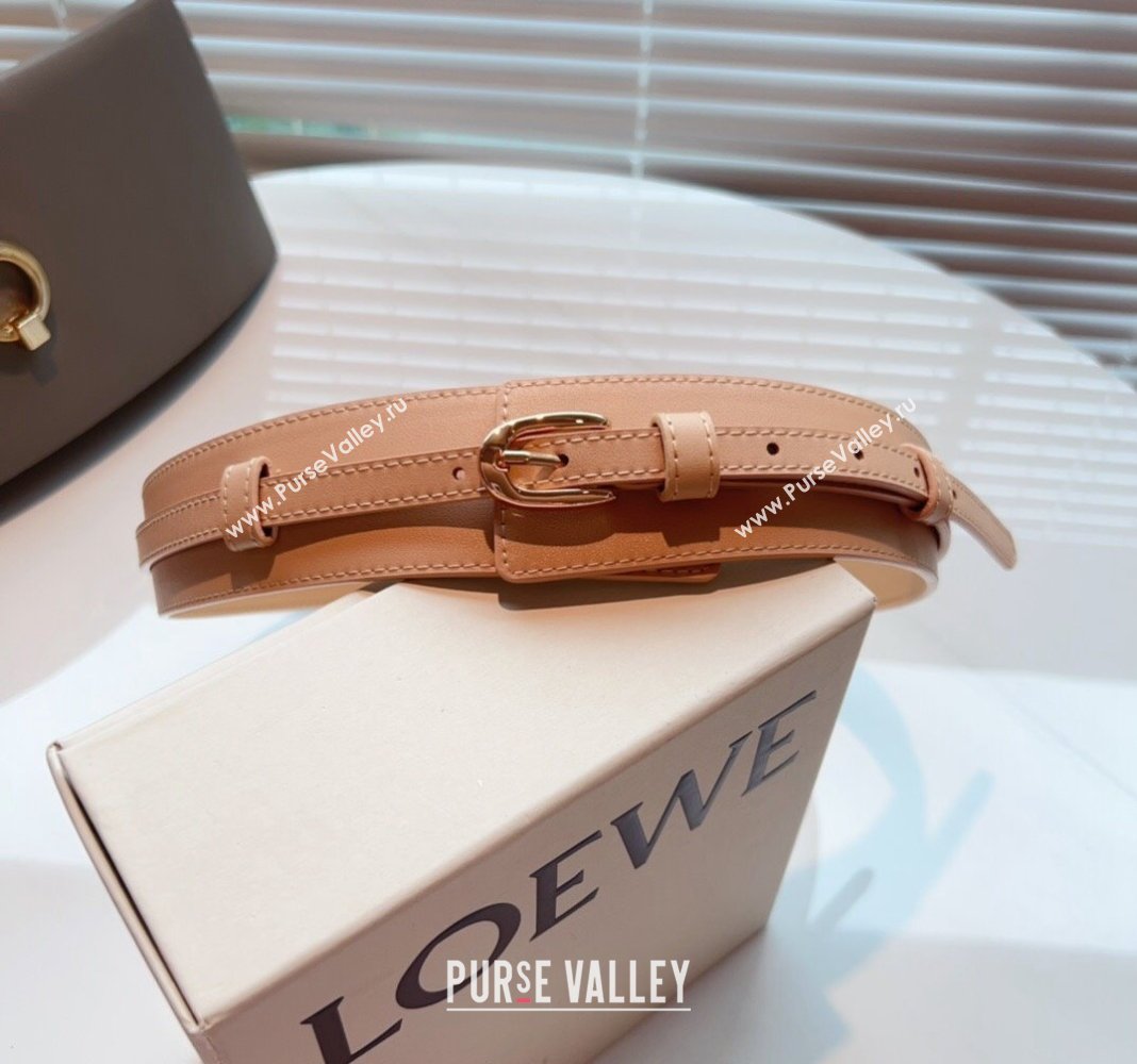 Loewe Wide Belt 7cm in Calfskin Leather Nude 2024 0408 (99-240408064)