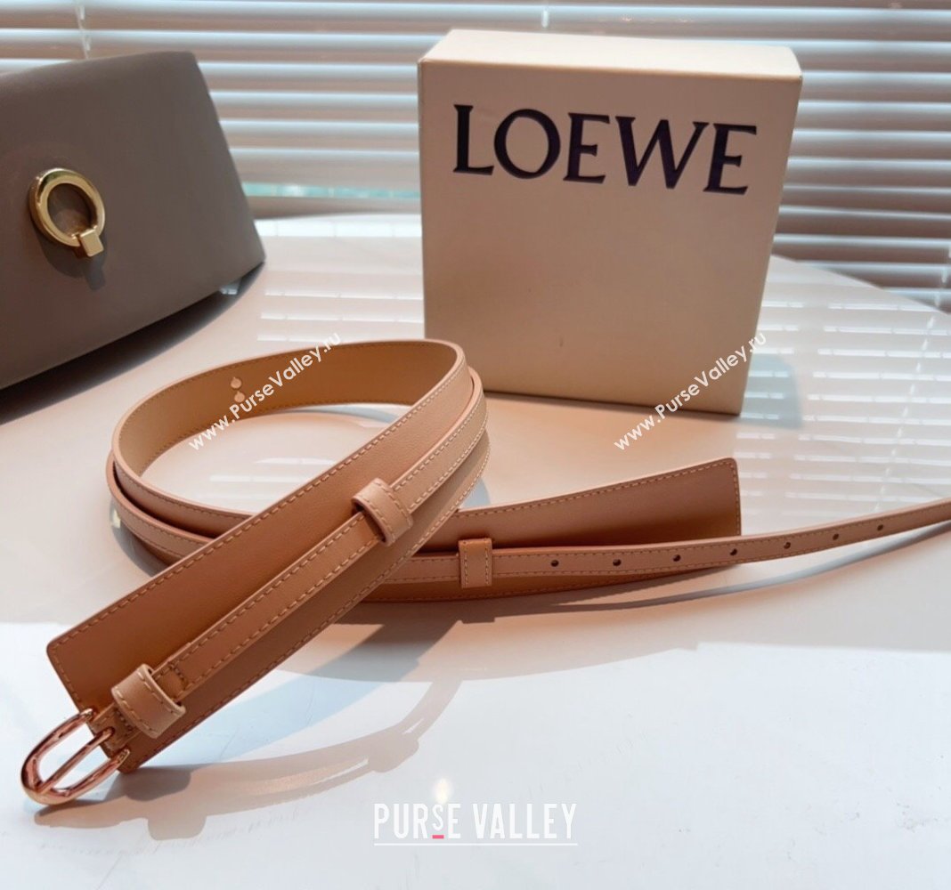 Loewe Wide Belt 7cm in Calfskin Leather Nude 2024 0408 (99-240408064)