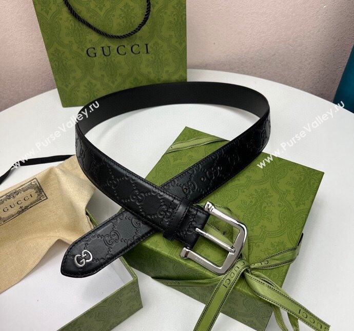 Gucci GG Leather Belt 4cm 2024 040805 (99-240408087)