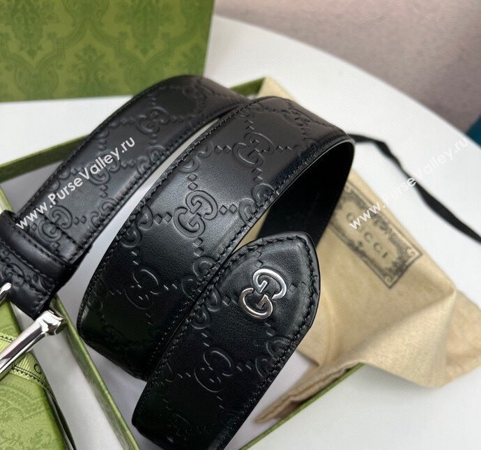 Gucci GG Leather Belt 4cm 2024 040805 (99-240408087)
