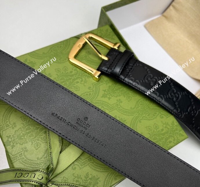 Gucci GG Leather Belt 4cm 2024 040805 (99-240408087)