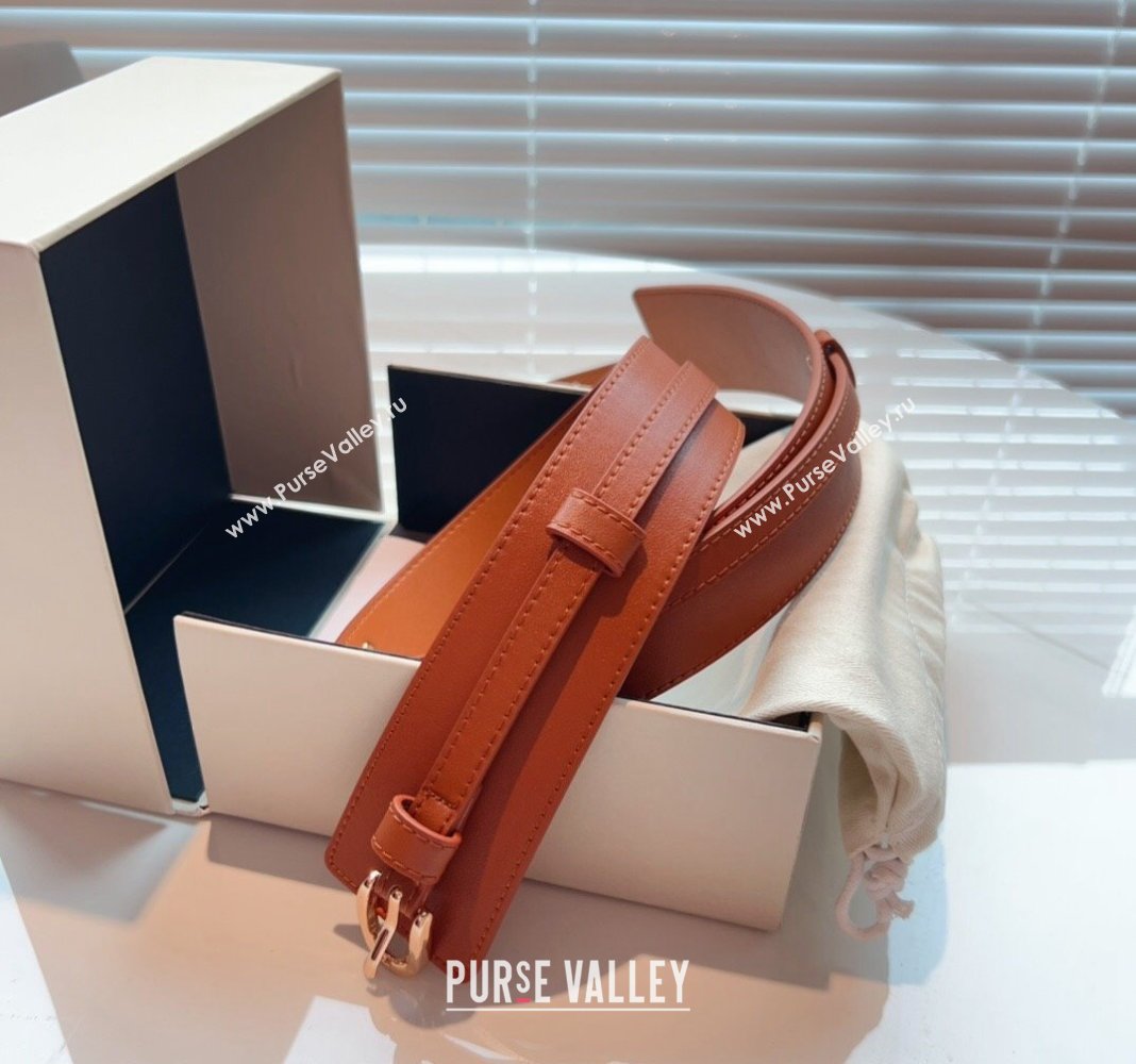 Loewe Wide Belt 7cm in Calfskin Leather Brown 2024 0408 (99-240408065)