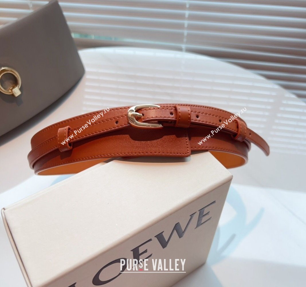 Loewe Wide Belt 7cm in Calfskin Leather Brown 2024 0408 (99-240408065)