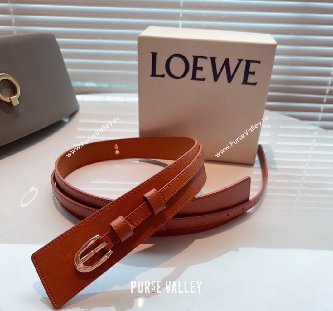 Loewe Wide Belt 7cm in Calfskin Leather Brown 2024 0408 (99-240408065)