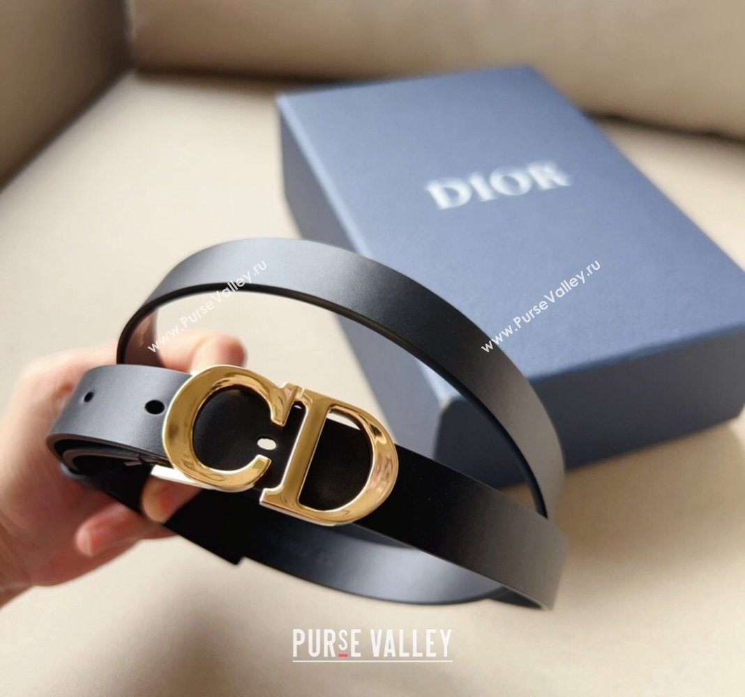 Dior 30 Montaigne Calfskin Belt 2cm with CD Buckle Black 2024 0408 (99-240408121)