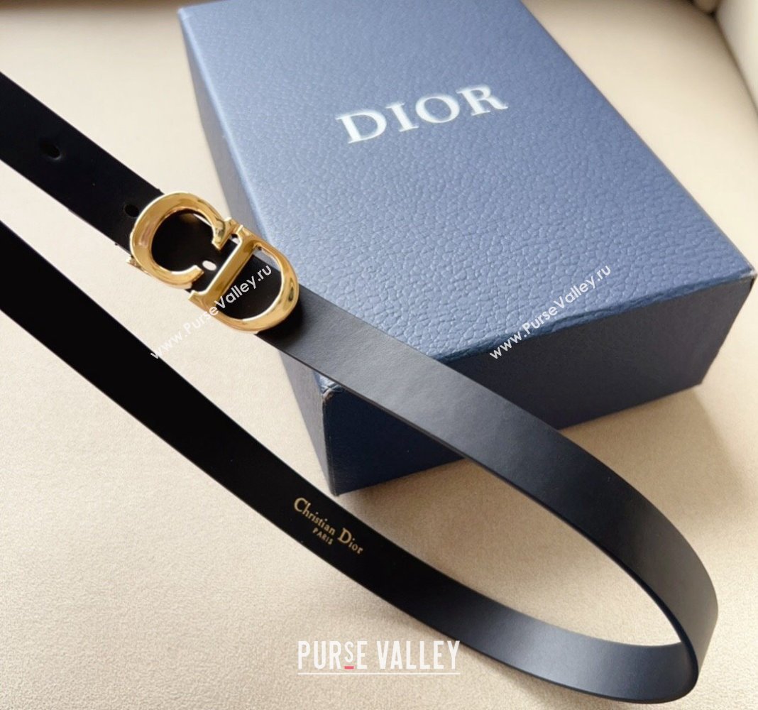 Dior 30 Montaigne Calfskin Belt 2cm with CD Buckle Black 2024 0408 (99-240408121)