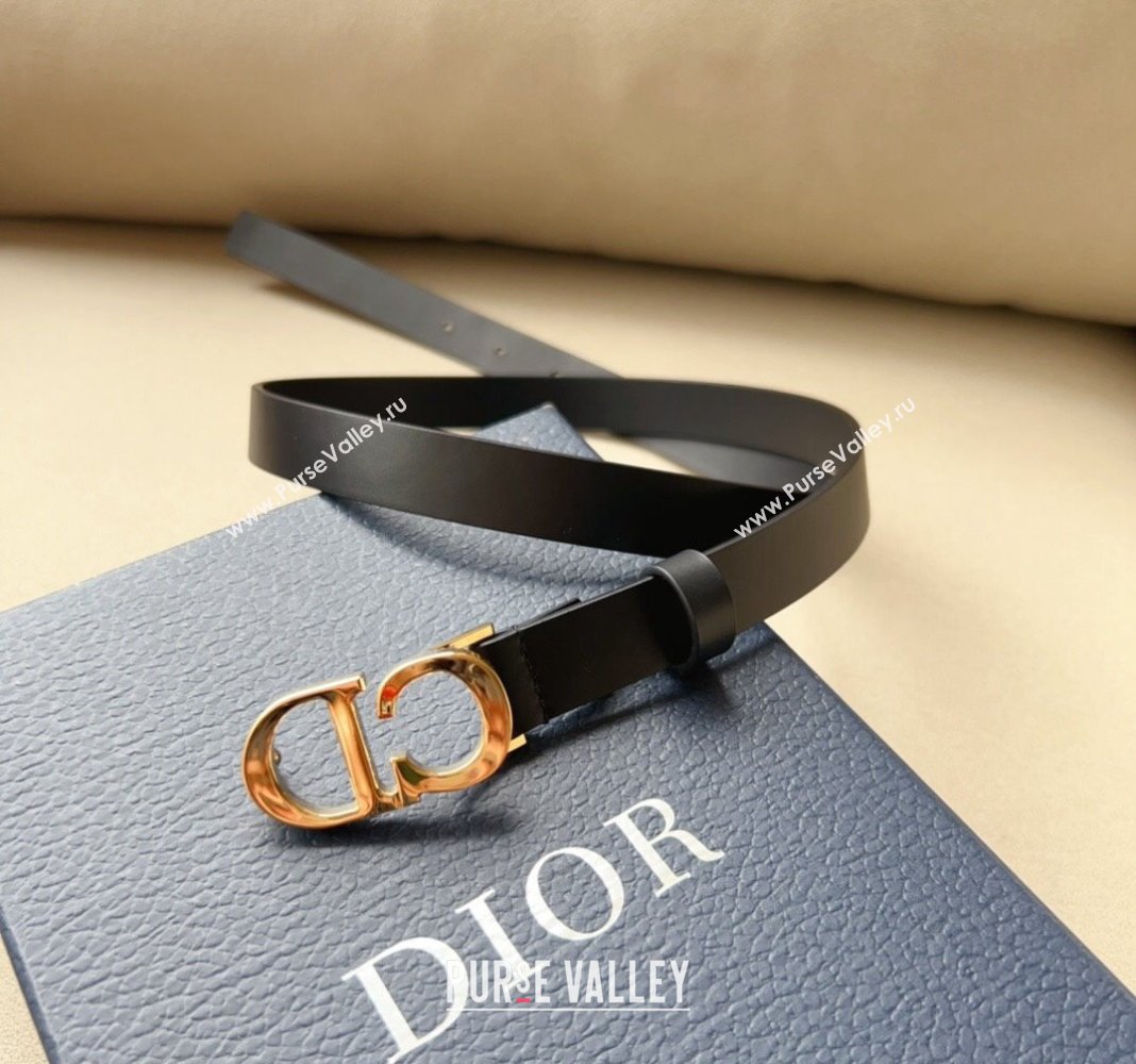 Dior 30 Montaigne Calfskin Belt 2cm with CD Buckle Black 2024 0408 (99-240408121)