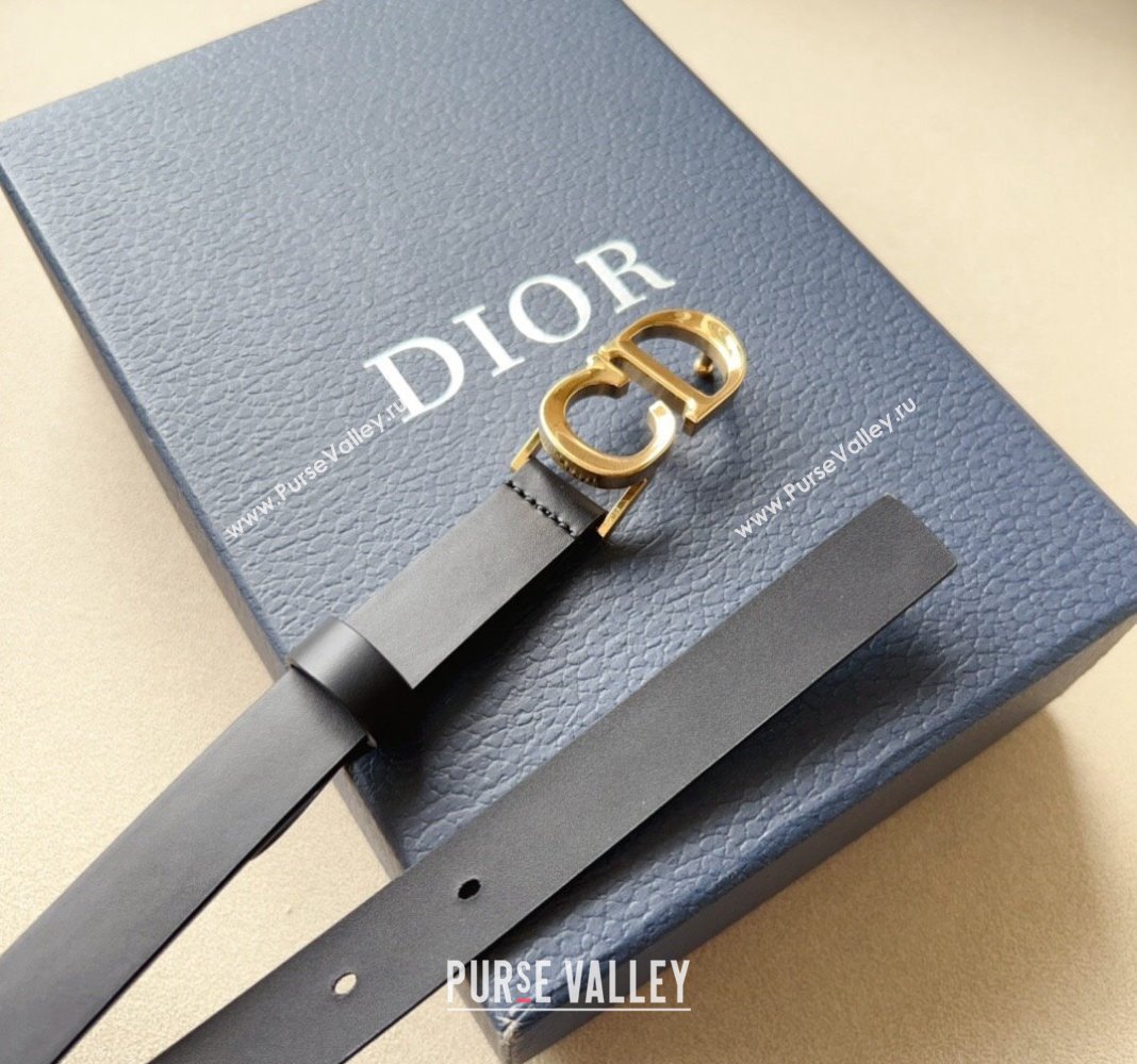 Dior 30 Montaigne Calfskin Belt 2cm with CD Buckle Black 2024 0408 (99-240408121)