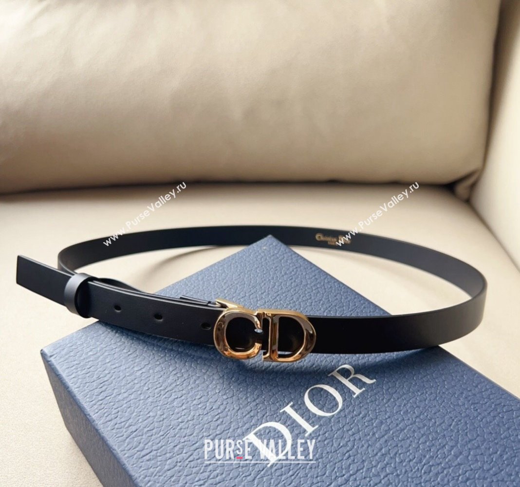 Dior 30 Montaigne Calfskin Belt 2cm with CD Buckle Black 2024 0408 (99-240408121)
