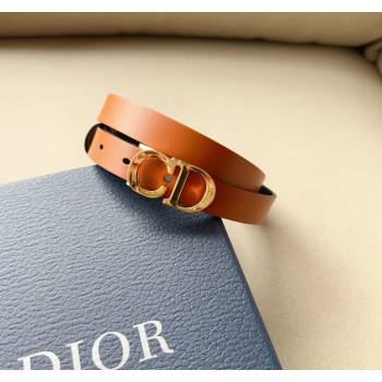 Dior 30 Montaigne Calfskin Belt 2cm with CD Buckle Brown 2024 0408 (99-240408122)