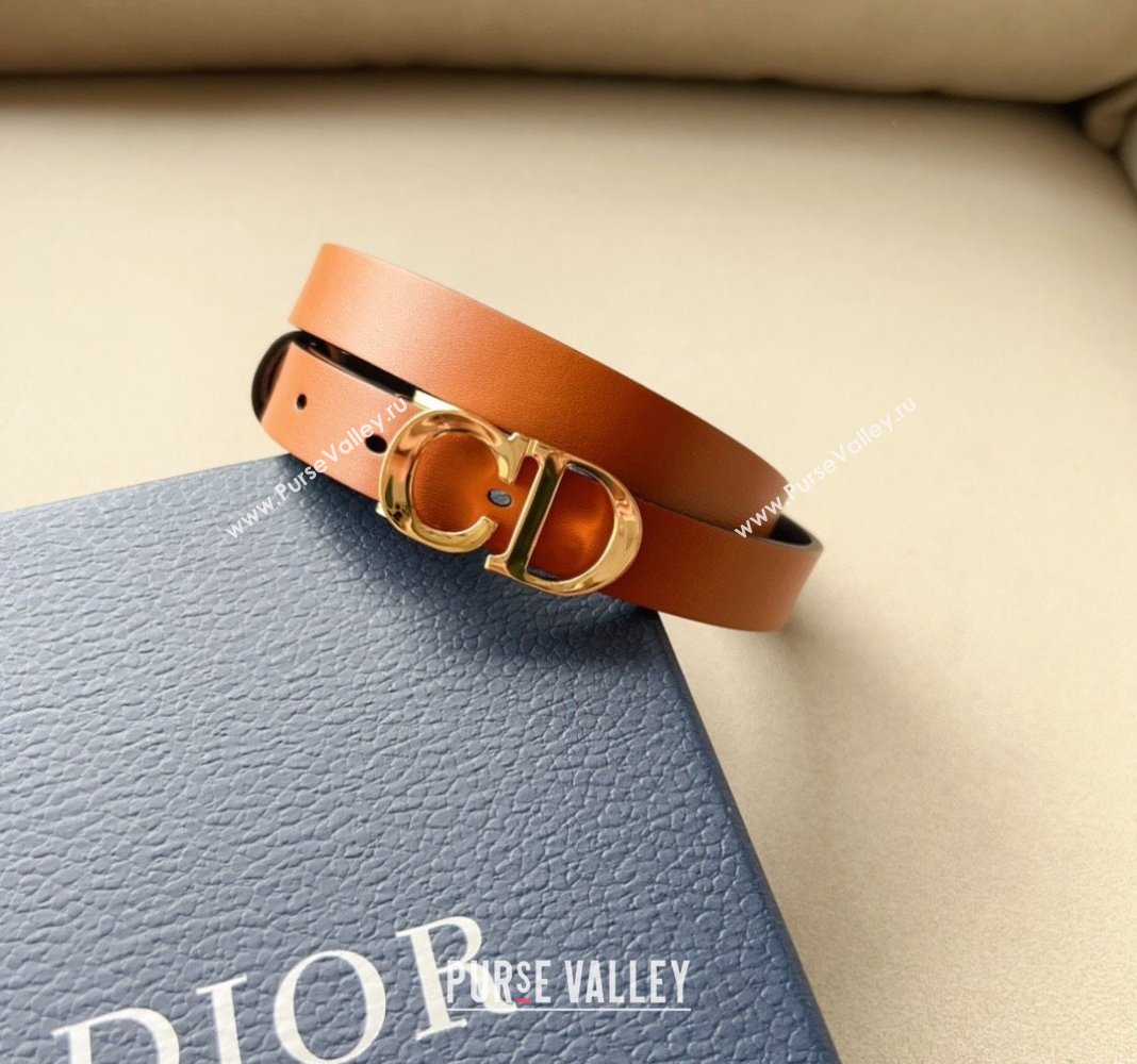 Dior 30 Montaigne Calfskin Belt 2cm with CD Buckle Brown 2024 0408 (99-240408122)