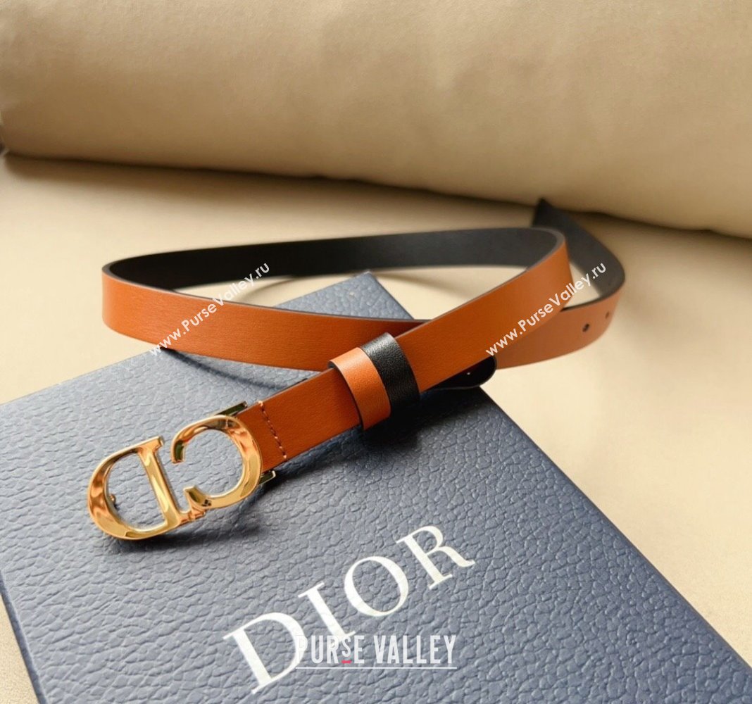 Dior 30 Montaigne Calfskin Belt 2cm with CD Buckle Brown 2024 0408 (99-240408122)
