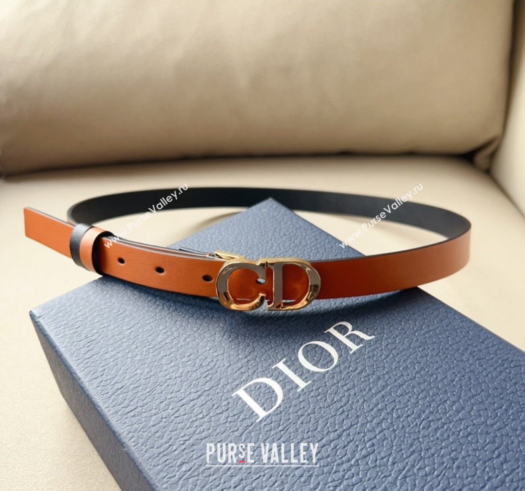 Dior 30 Montaigne Calfskin Belt 2cm with CD Buckle Brown 2024 0408 (99-240408122)